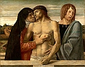 BELLINI GIOVANNI (1426-1516) - Cristo morto sostenuto dalla Madonna e S. Giovanni